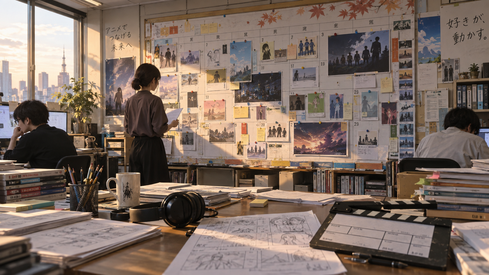 Un calendrier de programmation d’octobre 2026 entouré de nombreuses fiches d’anime, dont quelques productions dominantes suggèrent une saison exceptionnellement concentrée en grandes franchises.